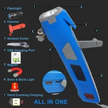 LUXON 8-in-1 Emergency Safety Tool for Vehicles