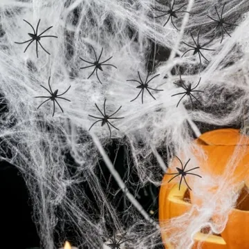 Spider Web Halloween Decoration Kit - 1400 Sqft