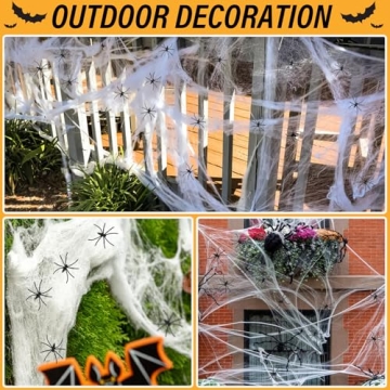 Spider Web Halloween Decoration Kit - 1400 Sqft