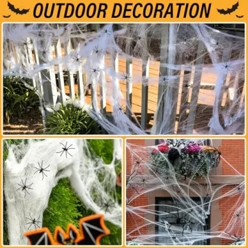 Spider Web Halloween Decoration Kit - 1400 Sqft