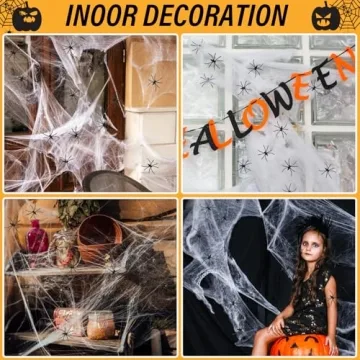 Spider Web Halloween Decoration Kit - 1400 Sqft