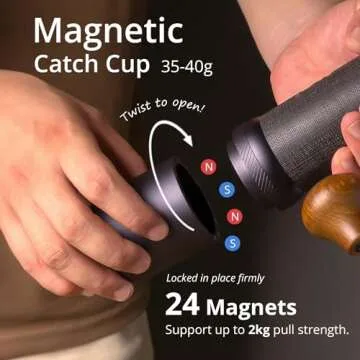 1Zpresso J-Ultra Manual Coffee Grinder Iron Gray, Conical Burr, Foldable Handle, Magnet Catch Cup Capacity 40g, Numerical Adjustable Finely Setting, Faster Grinding Efficiency ideal for Espresso