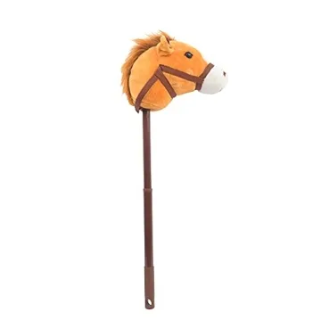 Linzy Plush Hobby Horse Stick Toy for Kids - Adjustable to 3 Sizes - Great Gift for Young Riders