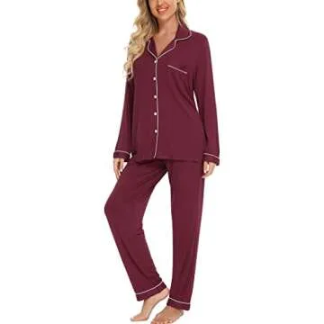 Pjmlifecoco Soft Pajamas Set Long Sleeve for Women