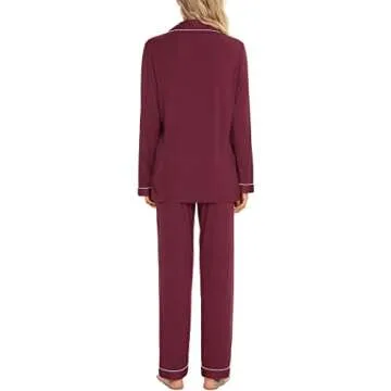 Pjmlifecoco Soft Pajamas Set Long Sleeve for Women