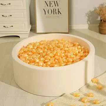 TRENDPLAY Star Ball Pit Balls for Ball Pits -100pcs Plastic Ball Star Shapes Non-Toxic Crush Proof Play Balls for Play Tent Pool Playpen Party Decoration, Stars Shaped Pearl Gold