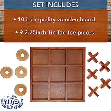 WE Games Tic-tac-Toe Wooden Board Game