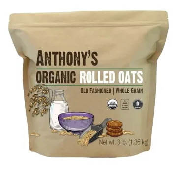 Anthony's Organic Rolled Oats, 3 lb Package - Gluten Free, Non GMO, Whole Grain