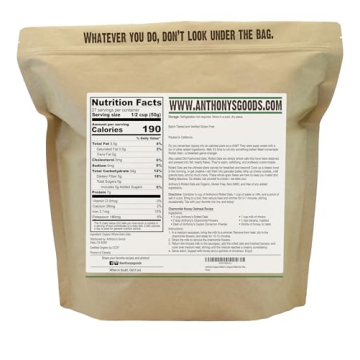 Anthony's Organic Rolled Oats, Gluten Free & Non GMO 3 lb