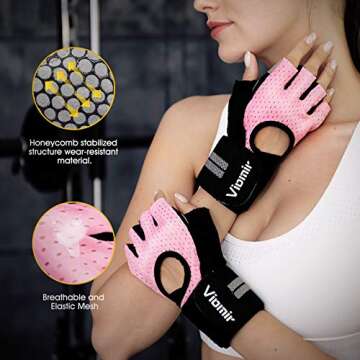 Viomir Workout Gloves with Wrist Support for Gym Training