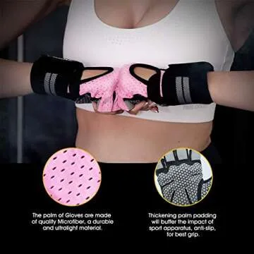 Viomir Workout Gloves with Wrist Support for Gym Training