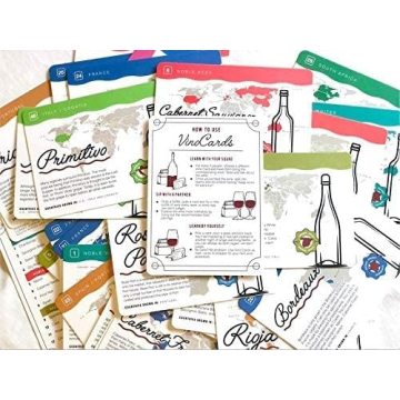 Vino Cards: Wine Tasting Game Complete Beginners Guide Wine Course With Flashcards to Learn About Wine Pairings and Host an Amazing Wine Tasting Party Perfect Wine Gift or for Wine Party Supplies