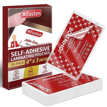 XFasten Self-Sealing Laminating Pouches - Durable Card Protectors, 9.5 Mil, Pack of 25