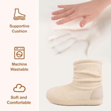 LongBay Plush Chenille Bootie Slippers for Women