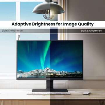 BenQ GW2480 Computer Monitor 24" FHD 1920x1080p | IPS | Eye-Care Tech | Low Blue Light | Anti-Glare | Adaptive Brightness | Tilt Screen | Built-In Speakers | DisplayPort | HDMI | VGA,Black