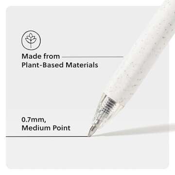 U Brands U-Eco Recycled Gel Click Pens, Set of 4, Pastel Speckle, Medium (0.7 mm) Point, Black Ink