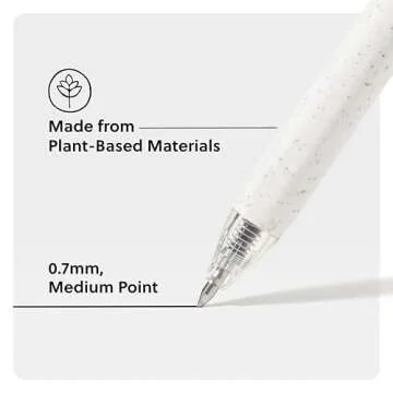 U Brands U-Eco Recycled Gel Click Pens, Set of 4, Pastel Speckle, Medium (0.7 mm) Point, Black Ink