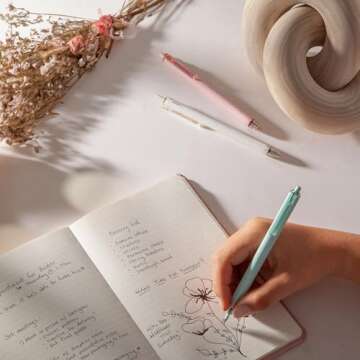 U Brands U-Eco Recycled Gel Click Pens, Set of 4, Pastel Speckle, Medium (0.7 mm) Point, Black Ink