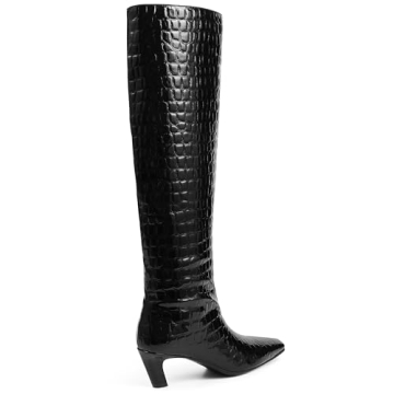 Cynllio Knee High Women's Boots Stylish Kitten Heel Flexibility