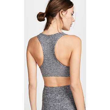 Beyond Yoga® Spacedye Lift Your Spirits Sports Bra – Ideal for Medium-Impact Workout – Moisture Wicking Technology Bra Black/White Spacedye XS One Size