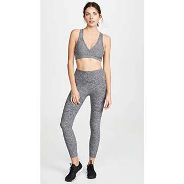 Beyond Yoga® Spacedye Lift Your Spirits Sports Bra – Ideal for Medium-Impact Workout – Moisture Wicking Technology Bra Black/White Spacedye XS One Size