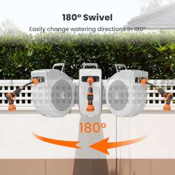 Giraffe Tools 65 ft Hose Reel with Multi-Function Sprayer