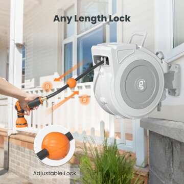 Giraffe Tools 65 ft Hose Reel with Multi-Function Sprayer