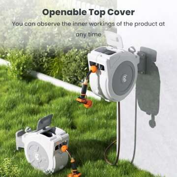 Giraffe Tools 65 ft Hose Reel with Multi-Function Sprayer