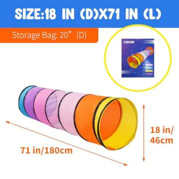 Kids Play Tunnel for Toddlers,Pop Up Crawl Through Tunnel Play Tent for Baby Infant Children or Pet,Indoor & Outdoor Toys for Boy and Girl Backyard Playset