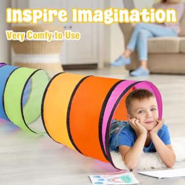 Kids Play Tunnel for Toddlers,Pop Up Crawl Through Tunnel Play Tent for Baby Infant Children or Pet,Indoor & Outdoor Toys for Boy and Girl Backyard Playset