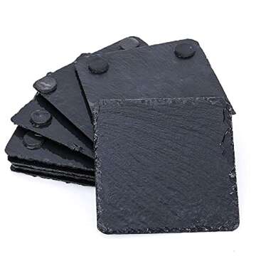 Slate Drink Coasters Set of 10 - Handmade Coasters for Home