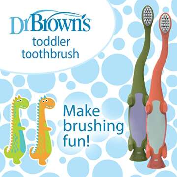 Dr. Brown's Dinosaur Toddler Toothbrush, Fun & Functional