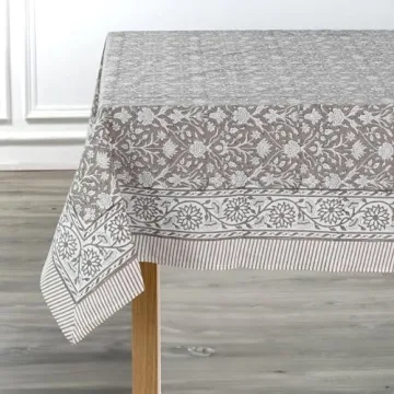Ridhi Taupe 60x60 Square Cotton Tablecloth for Any Occasion
