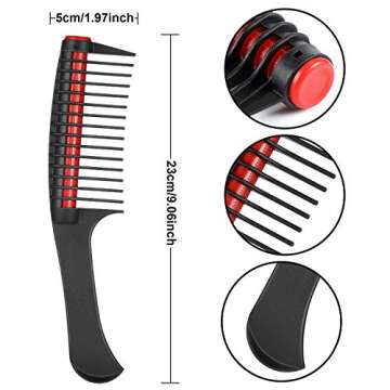 3 Packs Hair Comb, Comb with Roller, Detangling Comb with Roller Integrated Roller Hair Comb, Anti S...