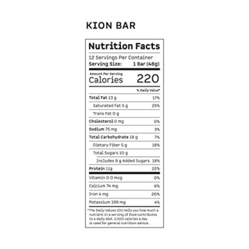 Kion Bar Energy Bar | Real Food for Stable Energy | 12 Bars