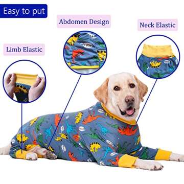 kzrfojy Dog Recovery Suit for Dogs After Surgery - Comfortable Cone Alternative for Medium and Large...