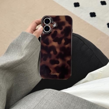 XQAGU Cute Phone Case for iPhone 17 - Trendy Amber Tortoise Shell, Slim & Shockproof