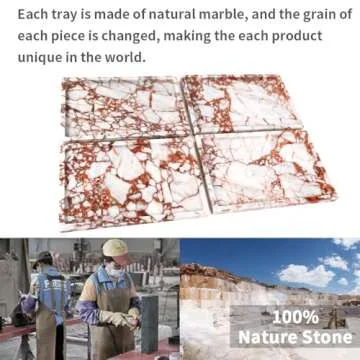 FutureStone 100% Natural Marble Serving Tray Luxury Marble Storage Tray for Home Decor Stone Tray for Bathroom/Kitchen/Vanity/Dresser,Plate Holder for Tissues, Candles, Towel