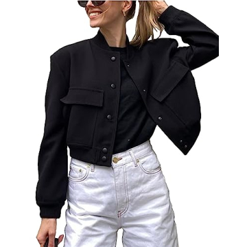Megfie Women's Cropped Bomber Jacket - Stylish & Versatile
