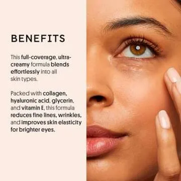 Winky Lux Peeper Perfect Under Eye Concealer, Makeup & Eye Brightener, Full Coverage Concealer for Dark Circles, Color Corrector & Eye Primer, With Collagen, Hyaluronic Acid & Vitamin E (Medium)