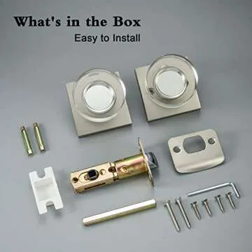 coolnews Glass Door Knobs Interior, Privacy Bathroom Bedroom Crystal Door Knobs with Lock, Satin Nickel Door Knobs