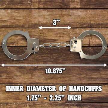Deluxe Toy Cuffs with Key, Handcuffs Role Play Toys, Cowboy Sheriff Police Costume for Kids, Two Keys with Safety Release