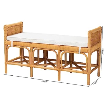 Bali & Pari Nairi Natural Rattan Accent Bench for Stylish Homes