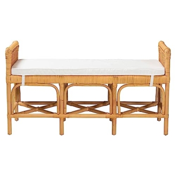 Bali & Pari Nairi Natural Rattan Accent Bench for Stylish Homes