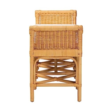 Bali & Pari Nairi Natural Rattan Accent Bench for Stylish Homes