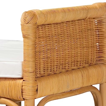 Bali & Pari Nairi Natural Rattan Accent Bench for Stylish Homes