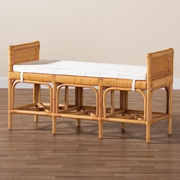 Bali & Pari Nairi Natural Rattan Accent Bench for Stylish Homes