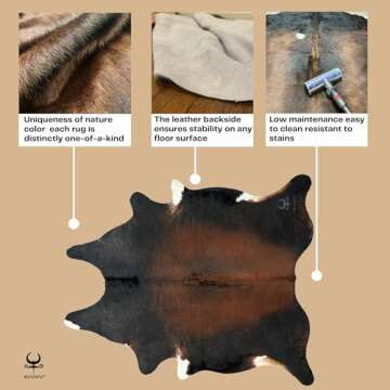 Rodeo Genuine Cowhide Rug - Durable & Unique Area Rug