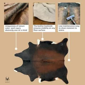 Rodeo Genuine Cowhide Rug - Durable & Unique Area Rug