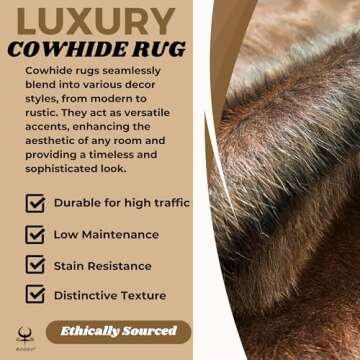 Rodeo Genuine Cowhide Rug - Durable & Unique Area Rug